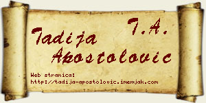 Tadija Apostolović vizit kartica